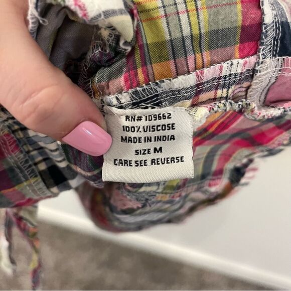 Tulip Patchwork Multicolored Button Front Top Medium - Picture 8 of 11